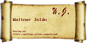Waltner Jolán névjegykártya
